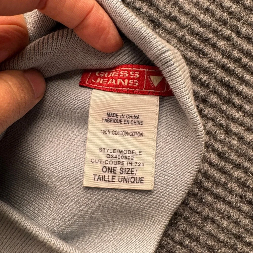 Guess Jeans Light Blue Cotton Knit Rhinestone Logo Beanie Hat One‎ Size 158
